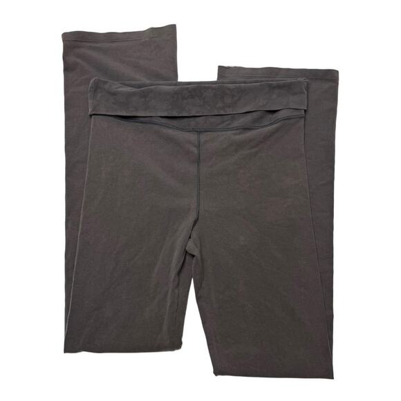Victorias Secret Grey Cotton Fold Over Low Rise Flared Leggings Size Medium - Picture 3 of 7